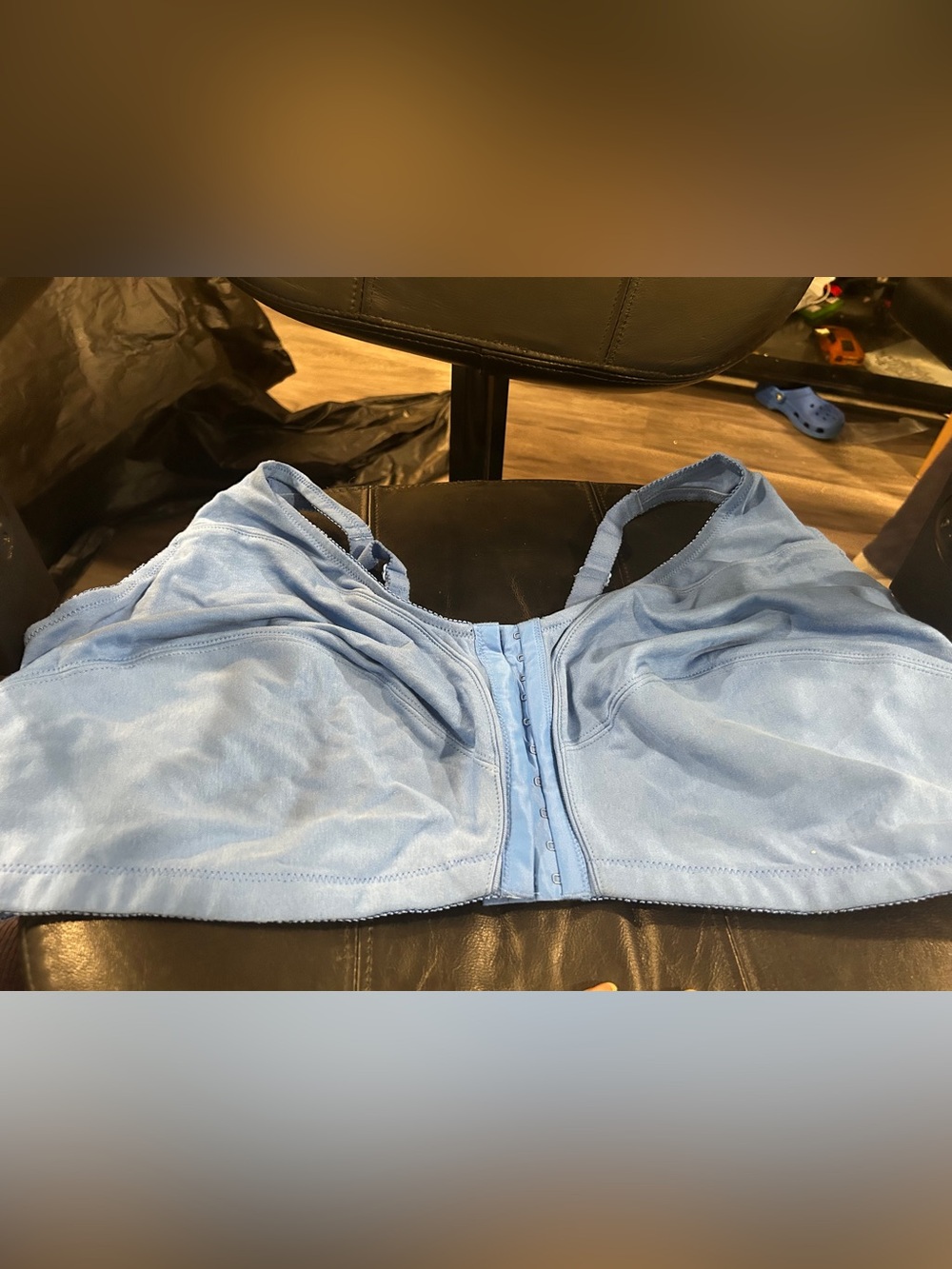 Front-Closure Wireless Comfort Bra in Light Blue